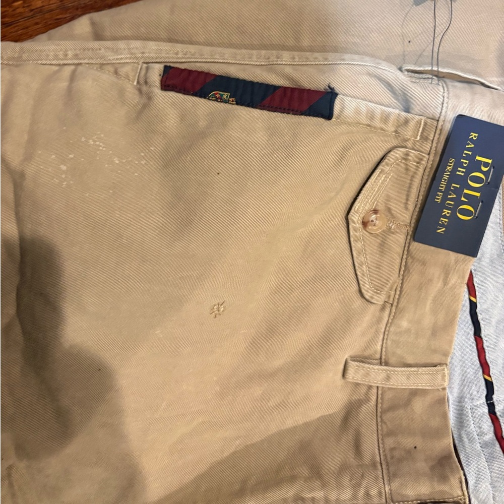 Polo Ralph Lauren patchwork khaki Chino size 38x34 new - Picture 2 of 7